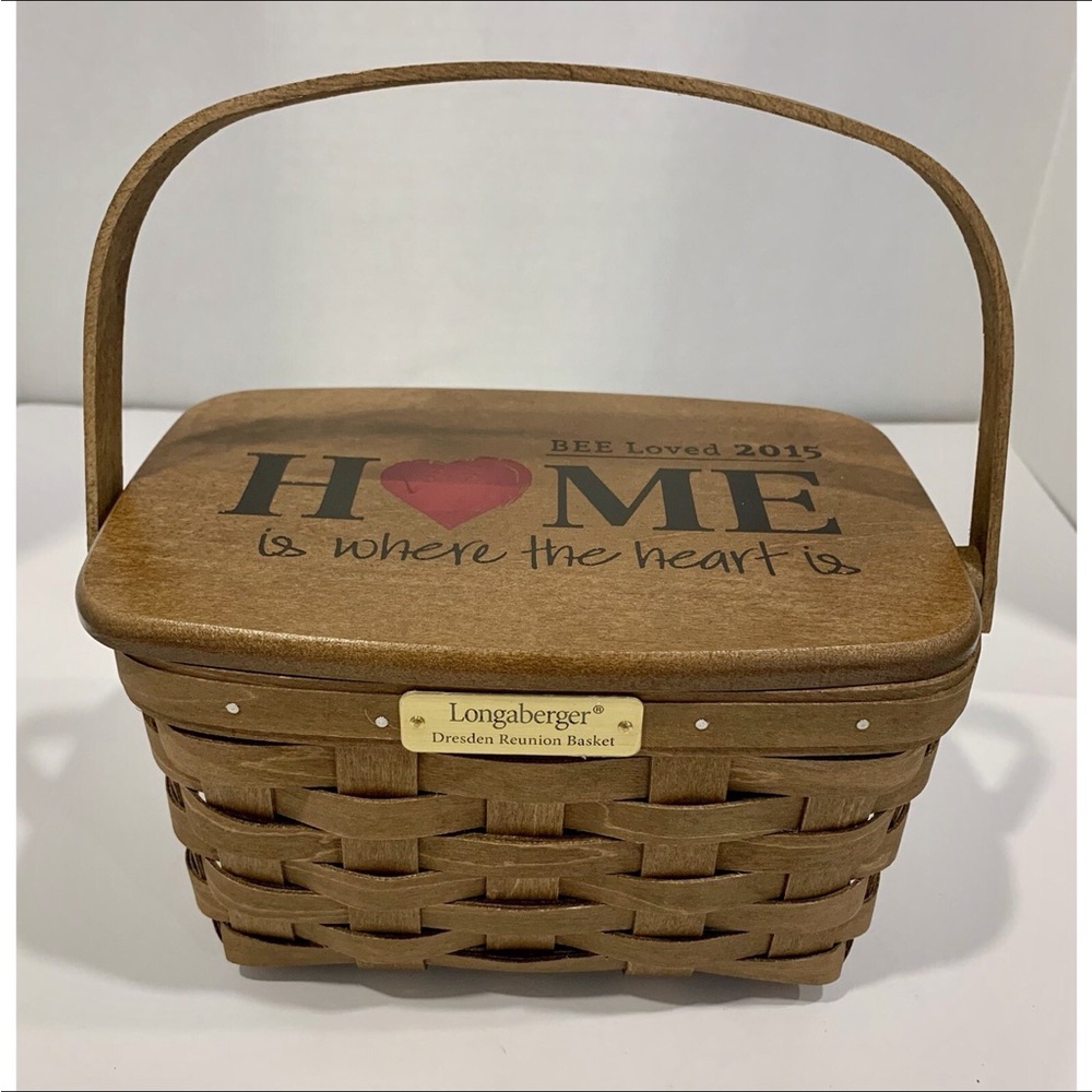 2015 Dresden Reunion Basket w Lid “Home is Where the Heart Is” Longaberger